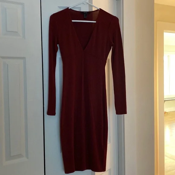 Forever 21 | Dresses | Forever 2 Long Sleeve Vneck Dress | Poshmark